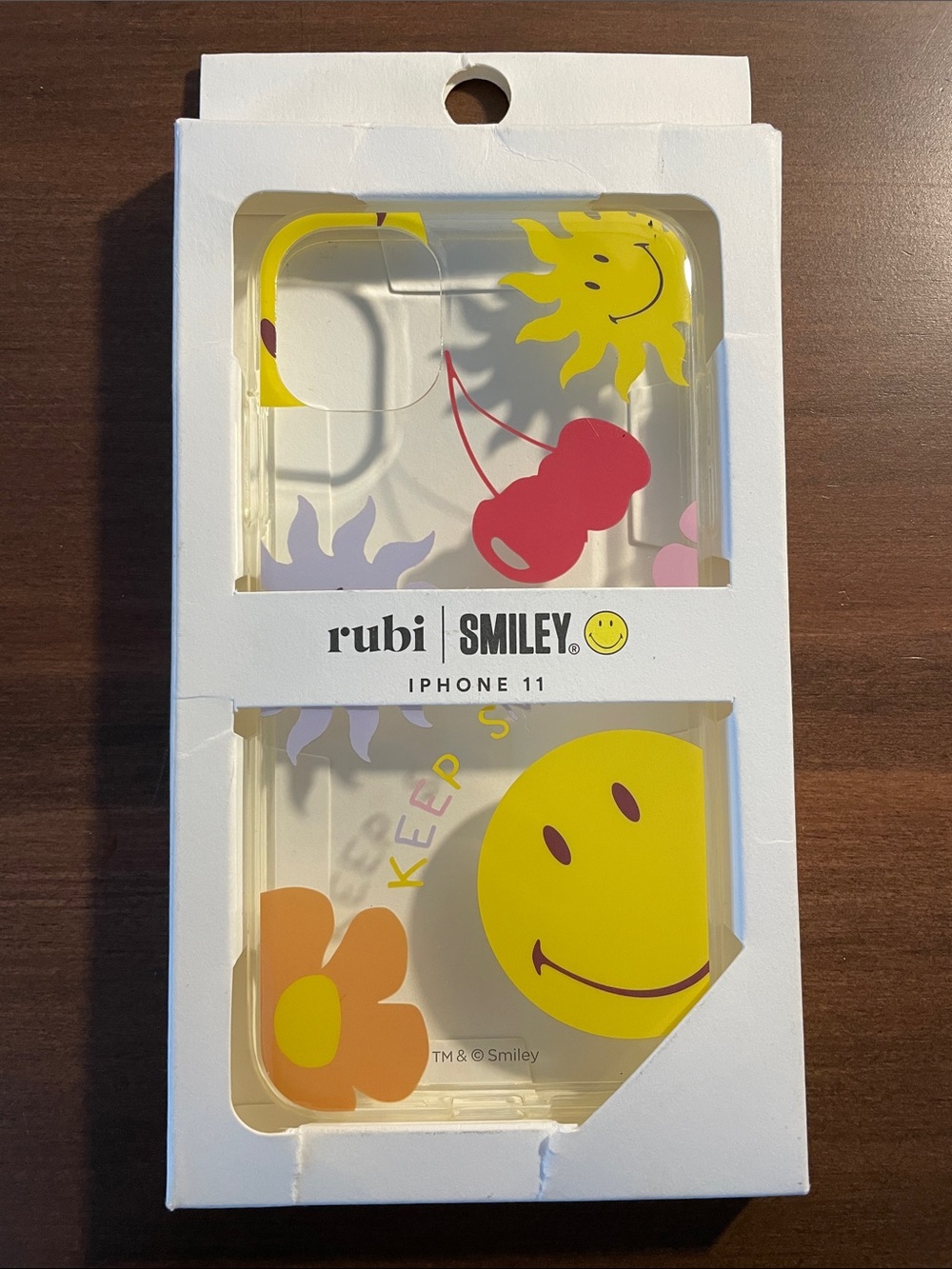 Cotton On rubi Smiley Clear iPhone 11 Case with Yellow, Pink & Orange Graphics